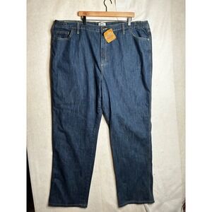 NWT Liberty Blues Mens Big & Tall Elastic Straight Leg Denim Jeans Blue 48x38